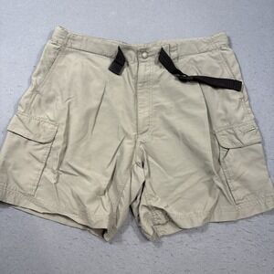 Mens Hiking Shorts 38 GREEN Nylon Stretch Belted Cargo FISHING AGAINST  ELEMENT